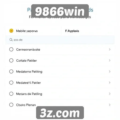 Métodos de pagamento disponíveis no 9866win